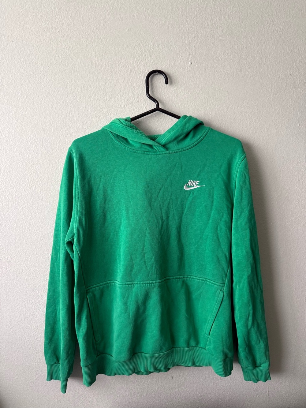 Nike Kids Youth XL Green Pullover Hoodie Swoosh Sweatshirt